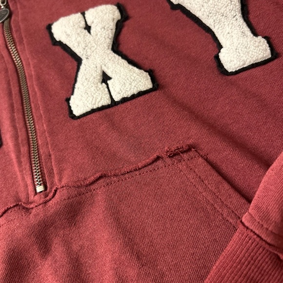 Roxy Deep Red Logo Hoodie with Zipper pockets Size M - Picture 6 of 9